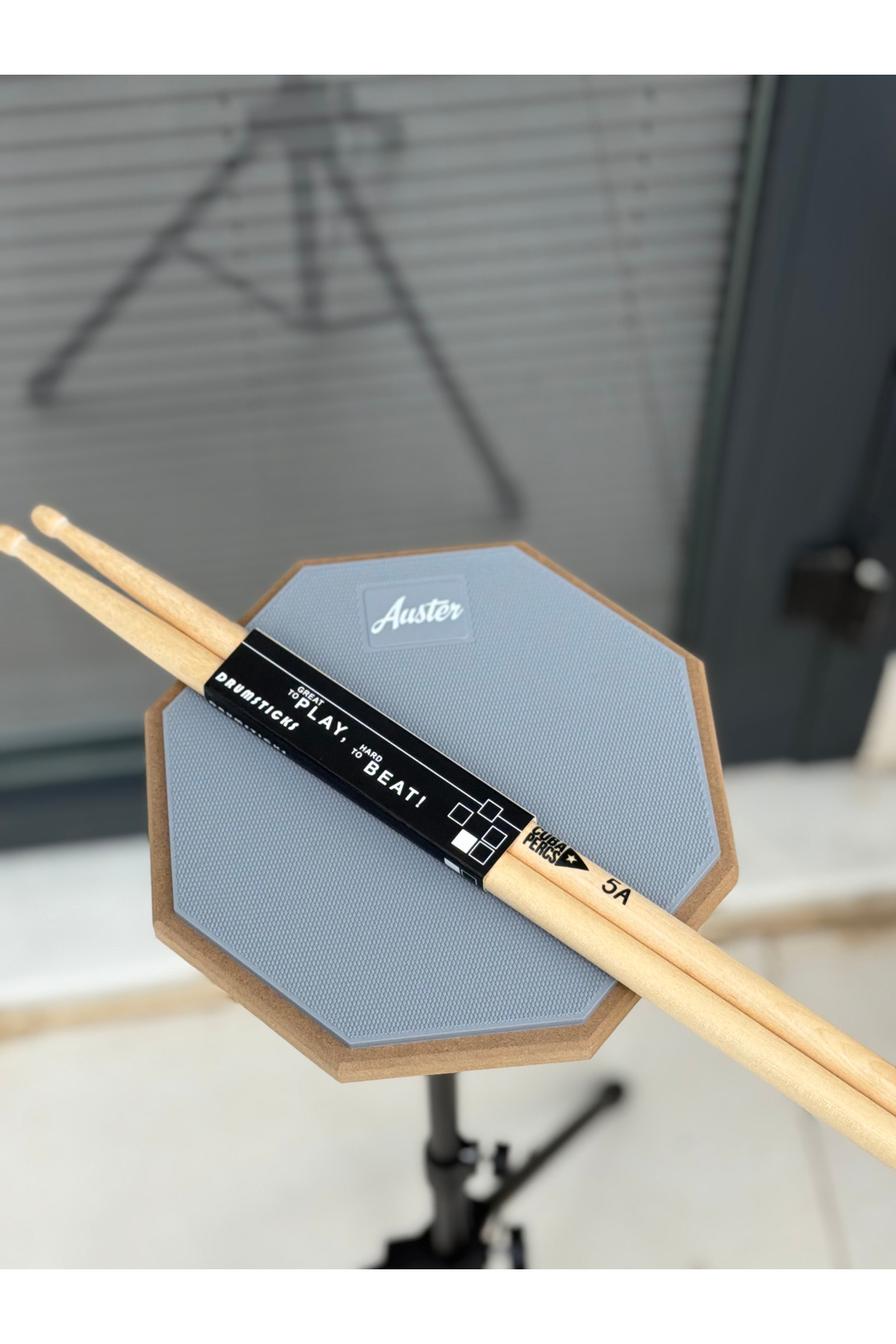 Profesyonel Davul Egzersiz Pedi Tam Set - Metal Stand + 5A Baget + Taşıma Çantası Hediyeli -