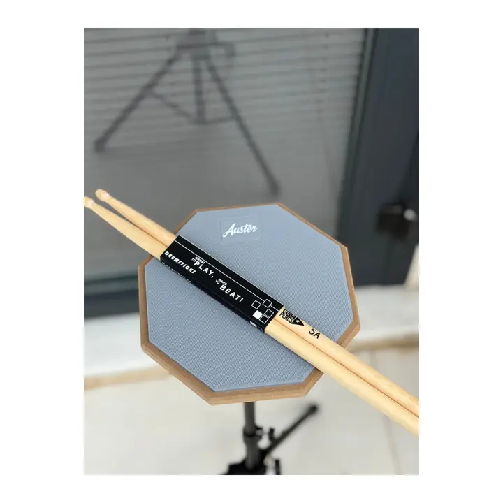 Büyütmek için tıkla Profesyonel Davul Egzersiz Pedi Tam Set - Metal Stand + 5A Baget + Taşıma Çantası Hediyeli -