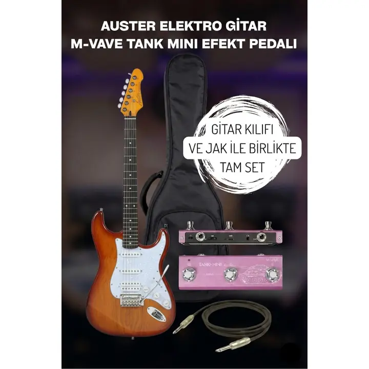 Büyütmek için tıkla Kahverengi — AS100 California Series Elektro Gitar Sahne Seti! (Gitar Kılıfı + Jak Kablosu ve M-Vave Tank Mini Prosesör)