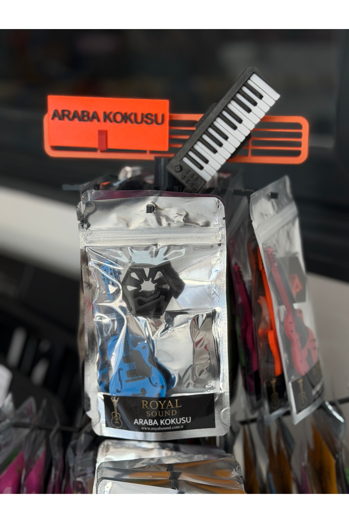 Royal Sound Enstrüman Temalı Araç Kokusu - 3 Adet Avantajlı Paket - Vanilya, Kavun, Bumble