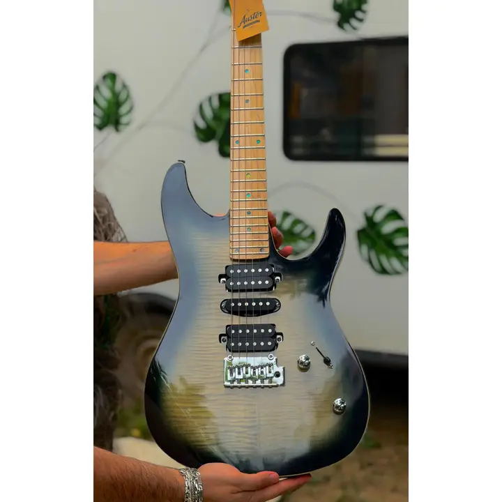 Büyütmek için tıkla Custom Shop AS200 H-S-H Manyetikli Profesyonel Elektro Gitar (Tiger Burst)