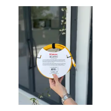 Kirlin Sarı Gitar Kablosu 6 Metre - 1/4 Mono Jak, Yüksek İletkenlikli Profesyonel Enstrüman Kablosu