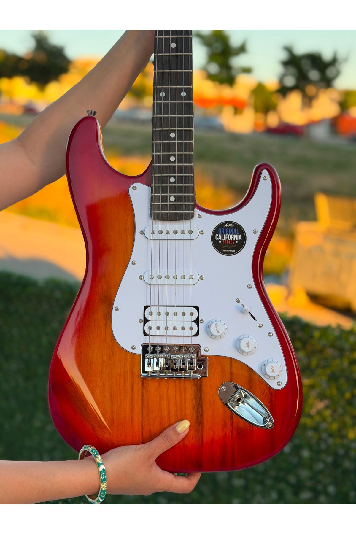 Kahverengi — AS100PRO Profesyonel Elektro Gitar - (Nota Müzik Okulu)