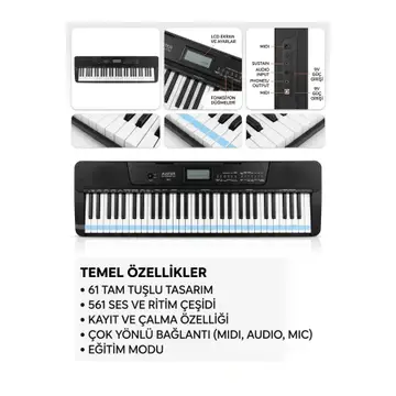 Org 61 Tuş Hassasiyetli 5 Oktav Org