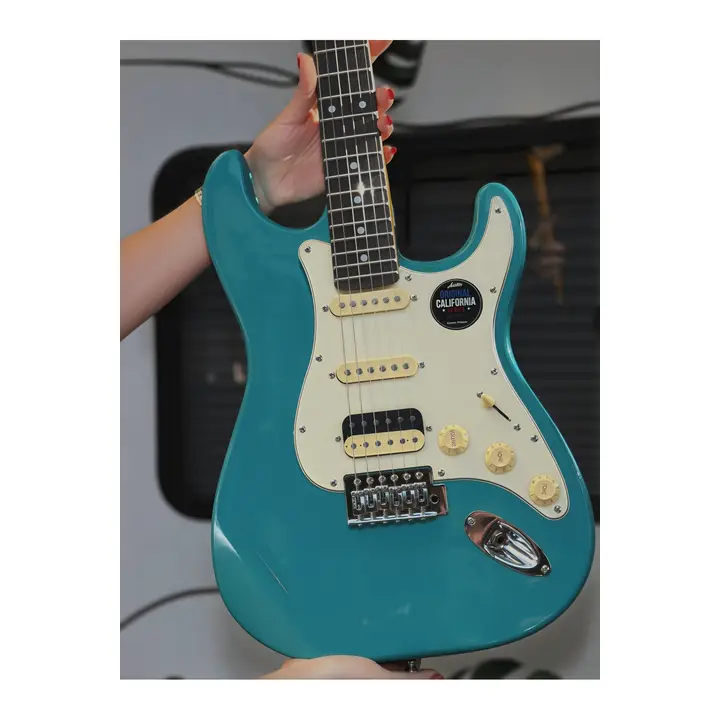 Büyütmek için tıkla Mavi — AS100PRO Profesyonel Elektro Gitar - (Nota Müzik Okulu)
